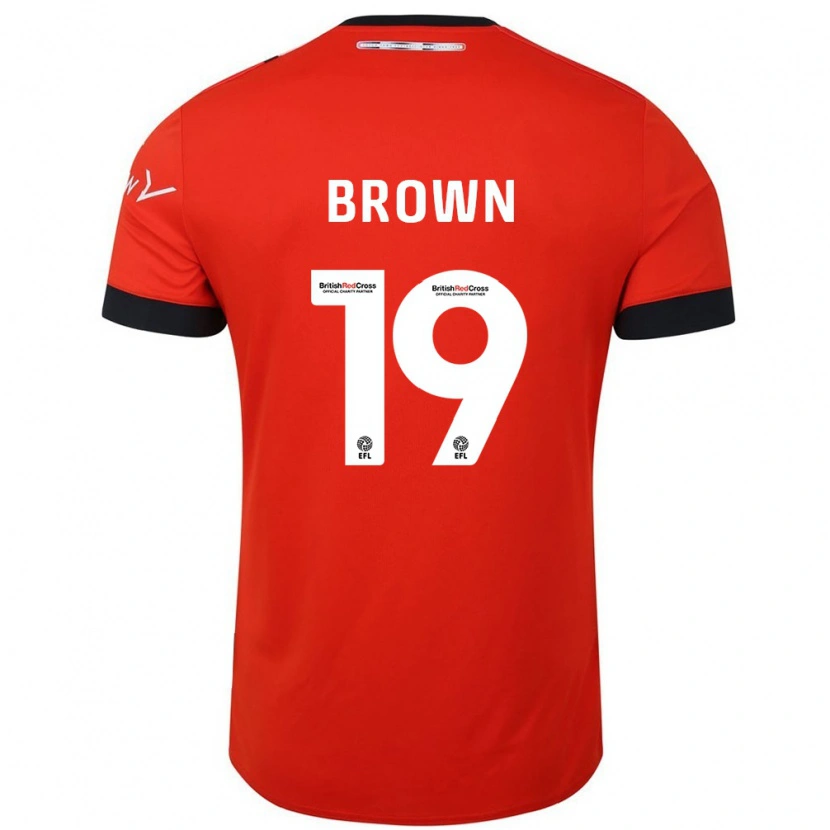 Danxen Børn Jacob Brown #19 Orange Sort Hjemmebane Spillertrøjer 2024/25 Trøje T-Shirt