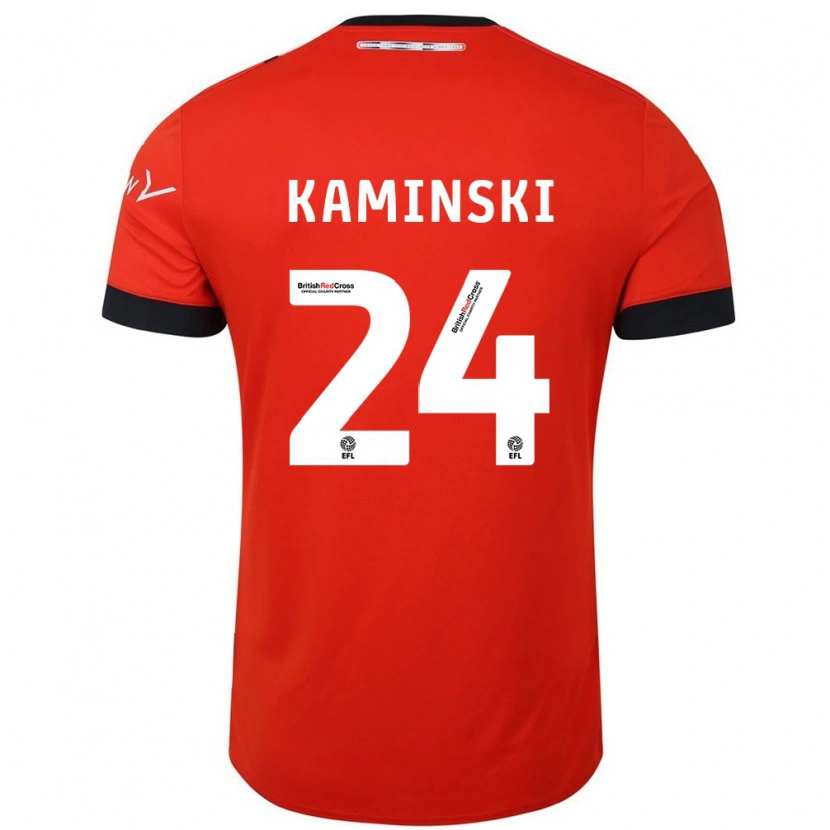 Danxen Børn Thomas Kaminski #24 Orange Sort Hjemmebane Spillertrøjer 2024/25 Trøje T-Shirt