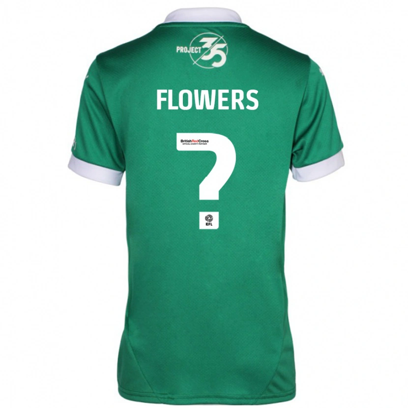Danxen Børn Lewis Flowers #0 Grøn Hvid Hjemmebane Spillertrøjer 2024/25 Trøje T-Shirt