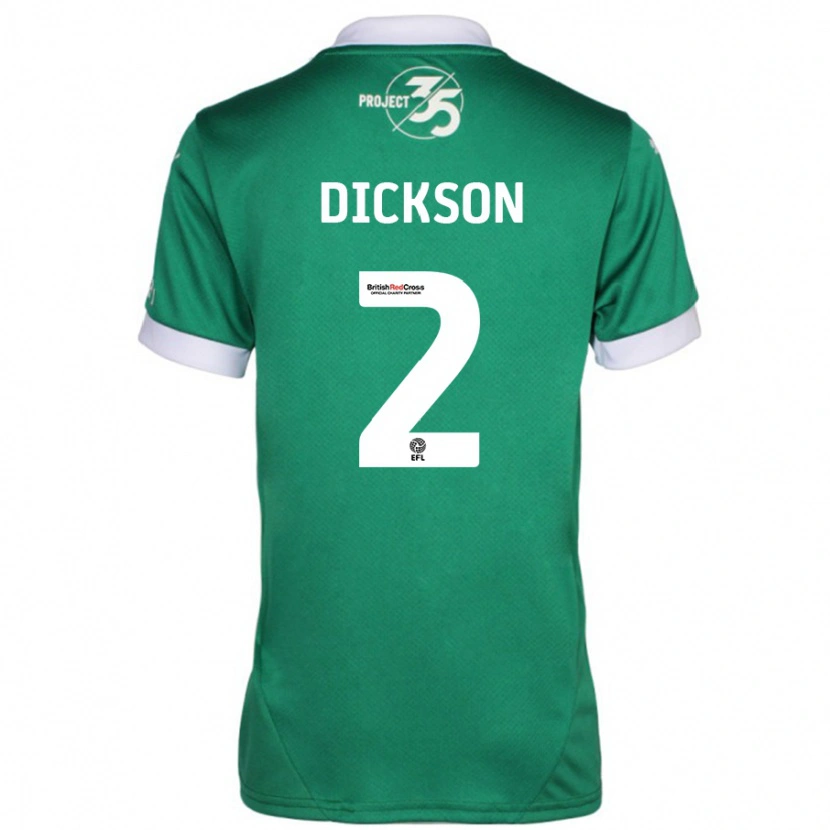 Danxen Børn Katie Dickson #2 Grøn Hvid Hjemmebane Spillertrøjer 2024/25 Trøje T-Shirt