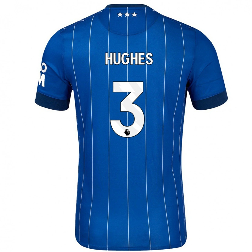 Danxen Børn Summer Hughes #3 Marineblå Hjemmebane Spillertrøjer 2024/25 Trøje T-Shirt