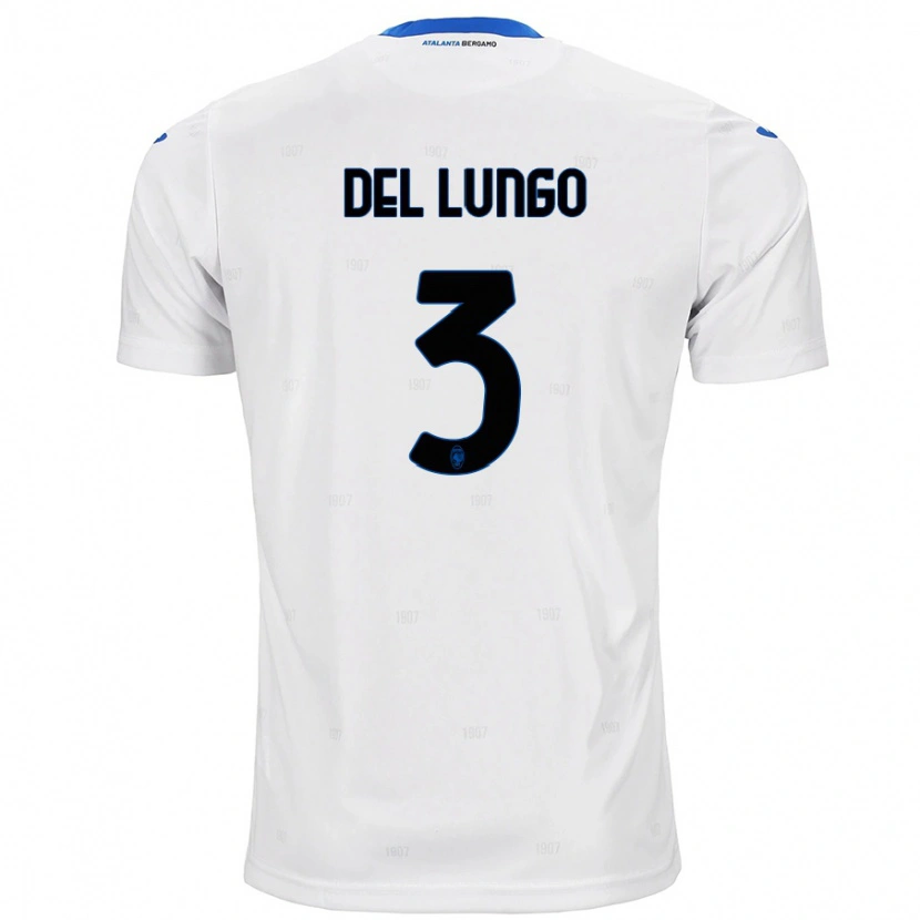 Danxen Børn Tommaso Del Lungo #3 Hvid Udebane Spillertrøjer 2024/25 Trøje T-Shirt