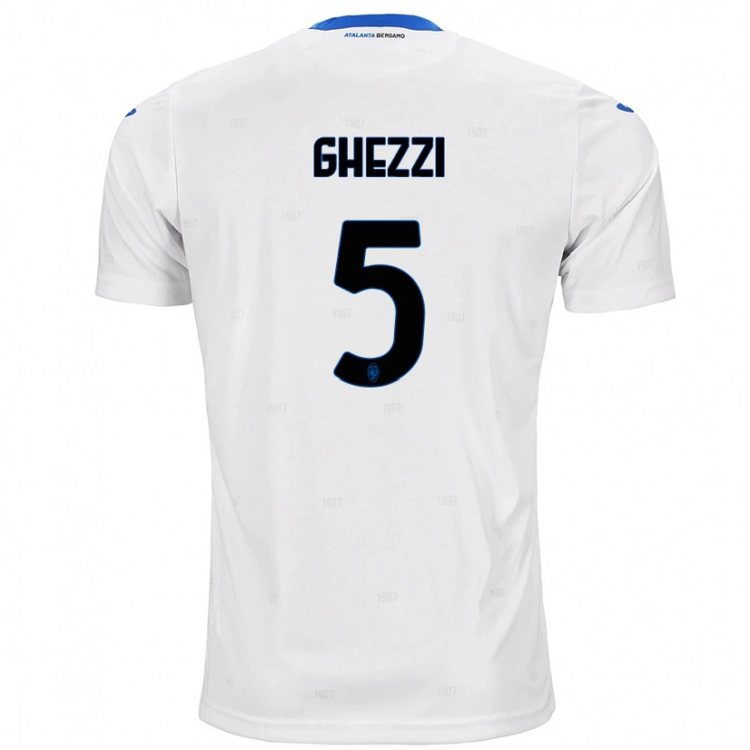 Danxen Børn Samuele Ghezzi #5 Hvid Udebane Spillertrøjer 2024/25 Trøje T-Shirt