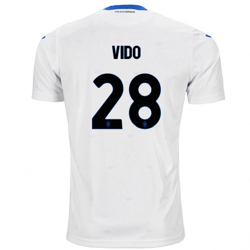Danxen Børn Luca Vido #28 Hvid Udebane Spillertrøjer 2024/25 Trøje T-Shirt