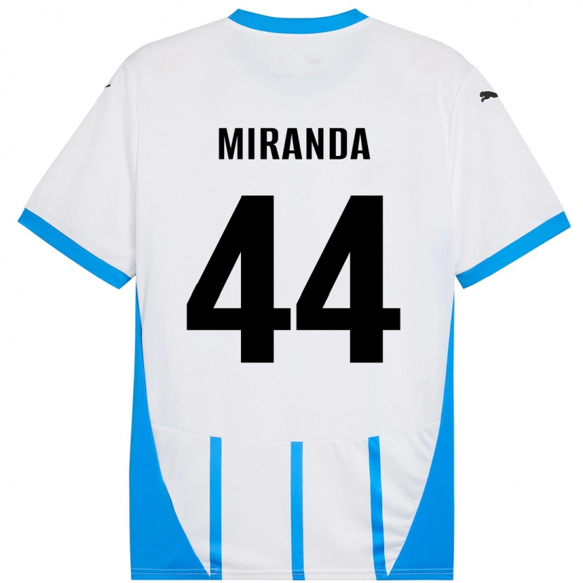 Danxen Børn Kevin Miranda #44 Hvid Blå Udebane Spillertrøjer 2024/25 Trøje T-Shirt