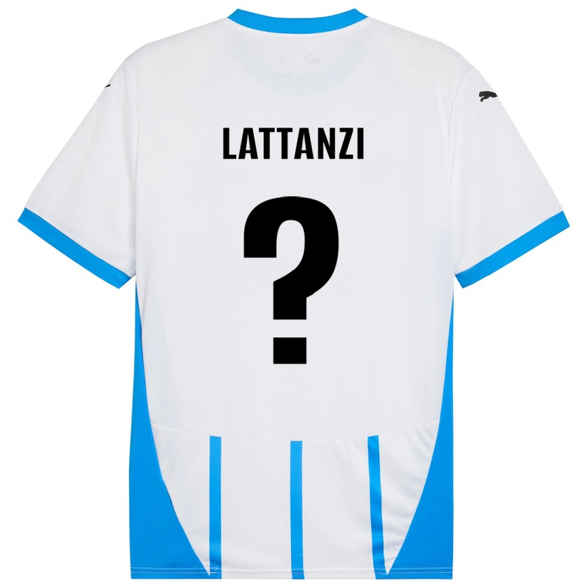 Danxen Børn Luca Lattanzi #0 Hvid Blå Udebane Spillertrøjer 2024/25 Trøje T-Shirt