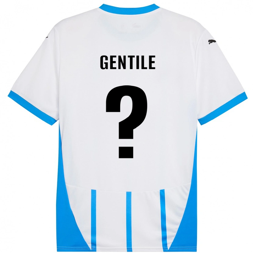 Danxen Børn Raffaele Gentile #0 Hvid Blå Udebane Spillertrøjer 2024/25 Trøje T-Shirt
