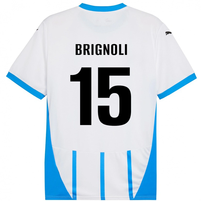Danxen Børn Benedetta Brignoli #15 Hvid Blå Udebane Spillertrøjer 2024/25 Trøje T-Shirt