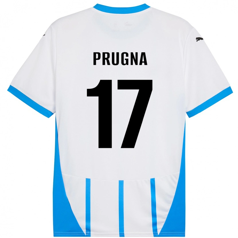 Danxen Børn Cecilia Prugna #17 Hvid Blå Udebane Spillertrøjer 2024/25 Trøje T-Shirt