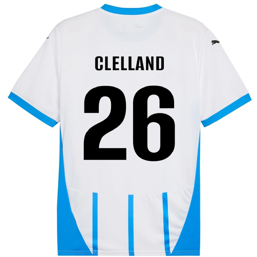 Danxen Børn Lana Clelland #26 Hvid Blå Udebane Spillertrøjer 2024/25 Trøje T-Shirt
