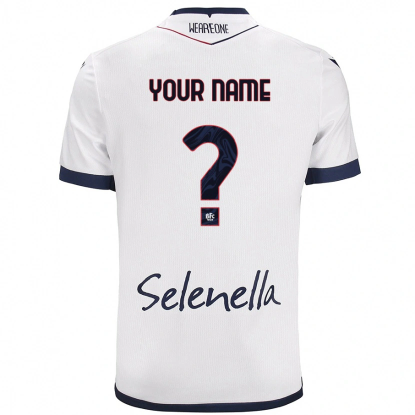 Danxen Børn Dit Navn #0 Hvid Kongeblå Udebane Spillertrøjer 2024/25 Trøje T-Shirt