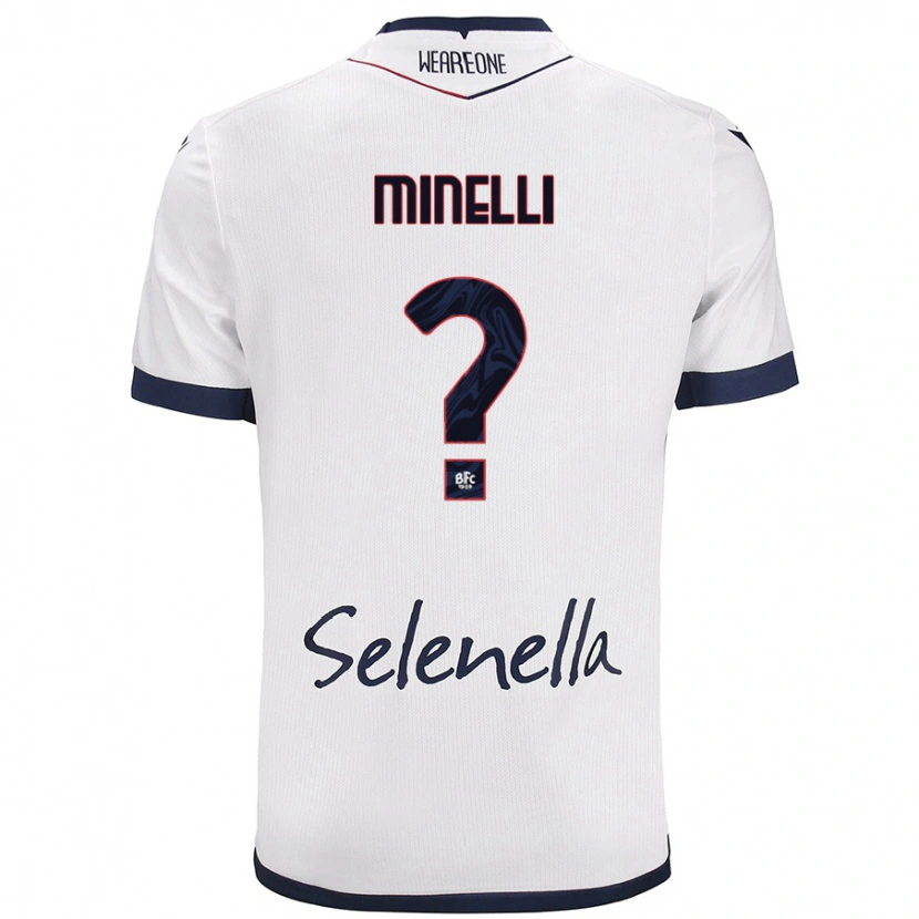 Danxen Børn Leo Minelli #0 Hvid Kongeblå Udebane Spillertrøjer 2024/25 Trøje T-Shirt