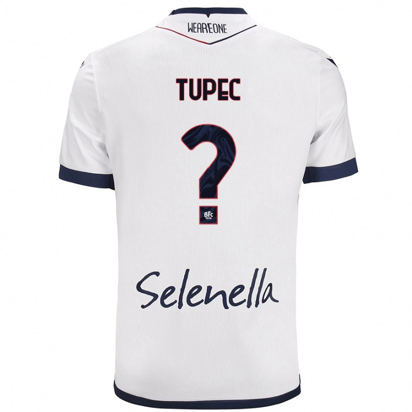 Danxen Børn Leos Tupec #0 Hvid Kongeblå Udebane Spillertrøjer 2024/25 Trøje T-Shirt