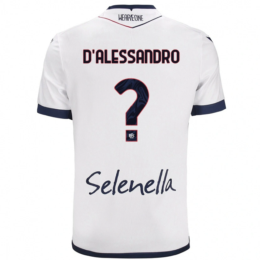 Danxen Børn Giuliano D'alessandro #0 Hvid Kongeblå Udebane Spillertrøjer 2024/25 Trøje T-Shirt
