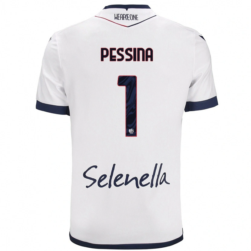Danxen Børn Massimo Pessina #1 Hvid Kongeblå Udebane Spillertrøjer 2024/25 Trøje T-Shirt