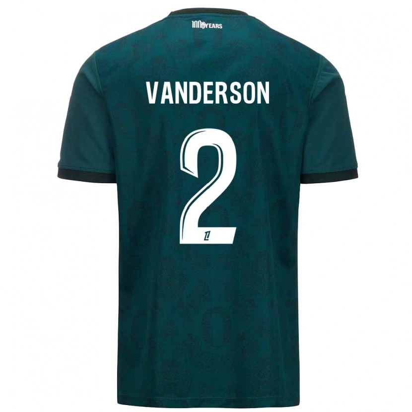 Danxen Børn Vanderson #2 Mørkegrøn Udebane Spillertrøjer 2024/25 Trøje T-Shirt