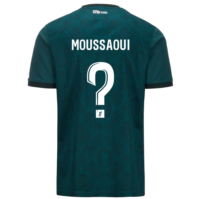 Danxen Børn Wassim Moussaoui #0 Mørkegrøn Udebane Spillertrøjer 2024/25 Trøje T-Shirt