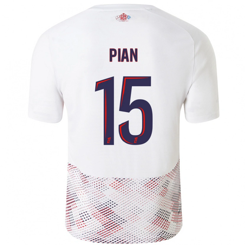 Danxen Børn Julie Pian #15 Hvid Kongeblå Udebane Spillertrøjer 2024/25 Trøje T-Shirt