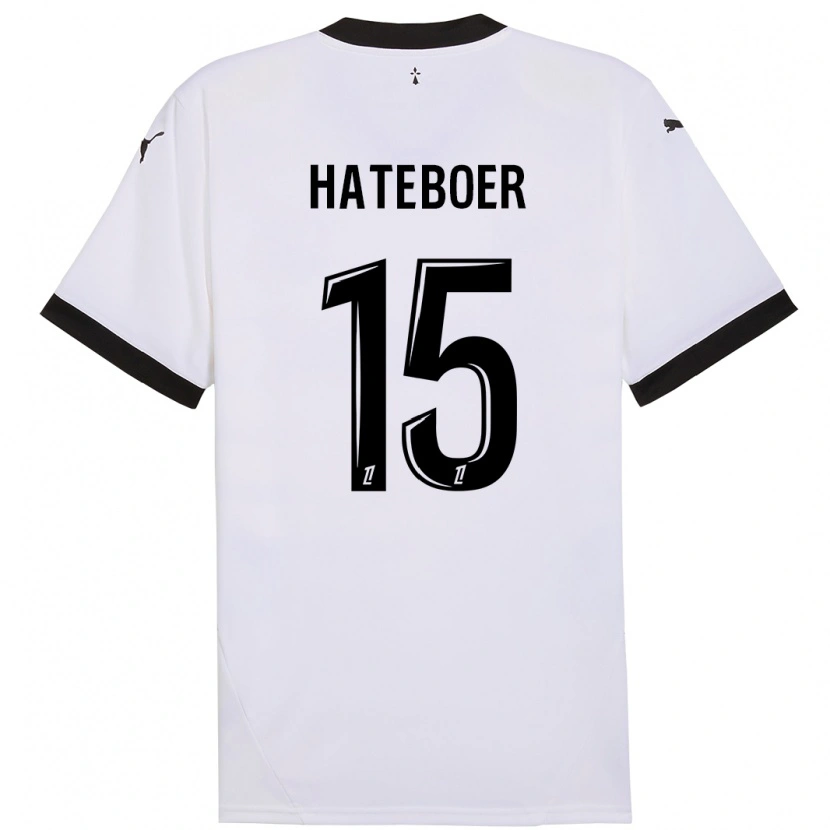 Danxen Børn Hans Hateboer #15 Hvid Sort Udebane Spillertrøjer 2024/25 Trøje T-Shirt