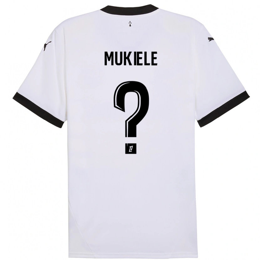 Danxen Børn Nordan Mukiele #0 Hvid Sort Udebane Spillertrøjer 2024/25 Trøje T-Shirt