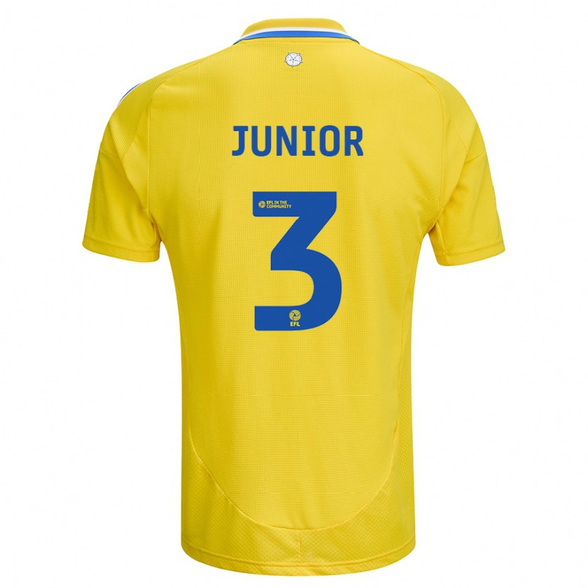Danxen Børn Junior Firpo #3 Gul Blå Udebane Spillertrøjer 2024/25 Trøje T-Shirt
