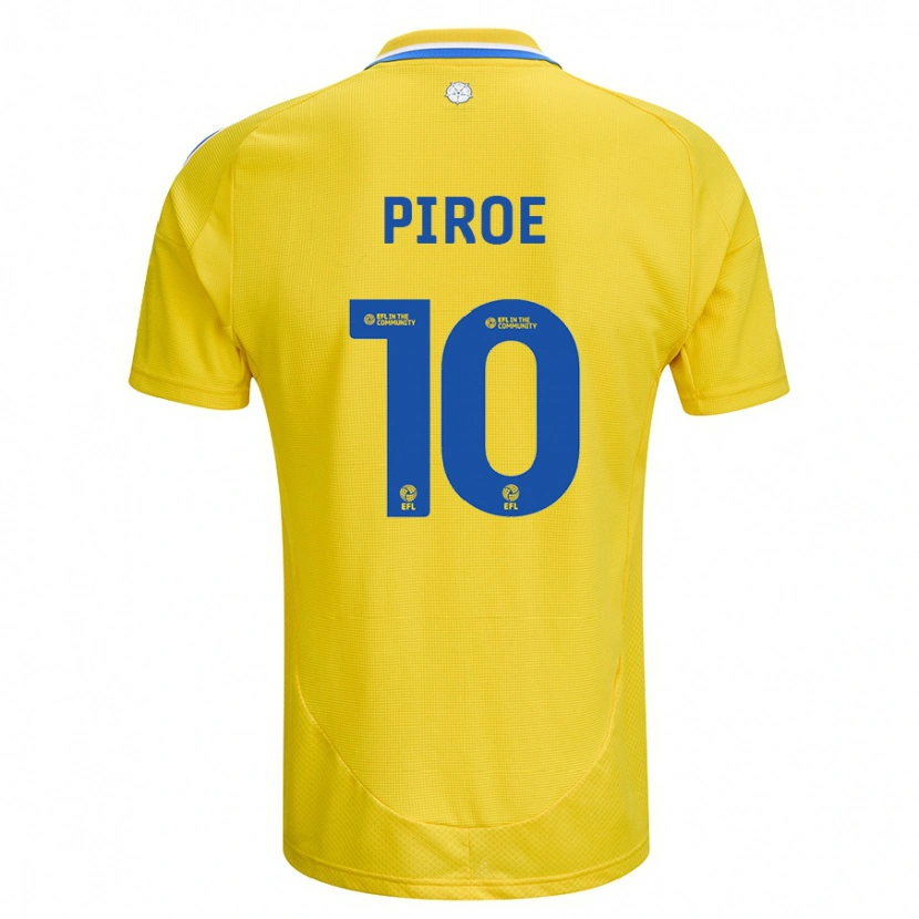 Danxen Børn Joël Piroe #10 Gul Blå Udebane Spillertrøjer 2024/25 Trøje T-Shirt