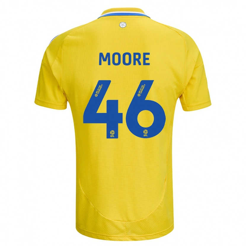 Danxen Børn Kris Moore #46 Gul Blå Udebane Spillertrøjer 2024/25 Trøje T-Shirt