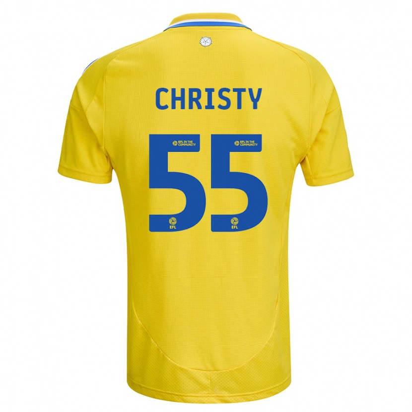 Danxen Børn Harry Christy #55 Gul Blå Udebane Spillertrøjer 2024/25 Trøje T-Shirt