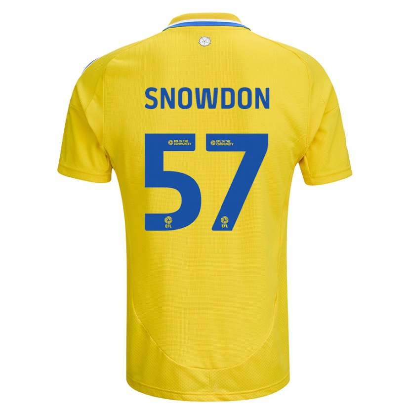 Danxen Børn Joe Snowdon #57 Gul Blå Udebane Spillertrøjer 2024/25 Trøje T-Shirt