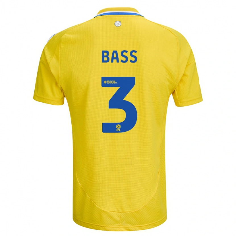 Danxen Børn Rebekah Bass #3 Gul Blå Udebane Spillertrøjer 2024/25 Trøje T-Shirt