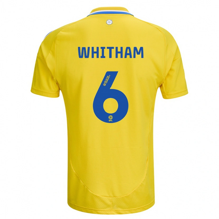 Danxen Børn Danielle Whitham #6 Gul Blå Udebane Spillertrøjer 2024/25 Trøje T-Shirt