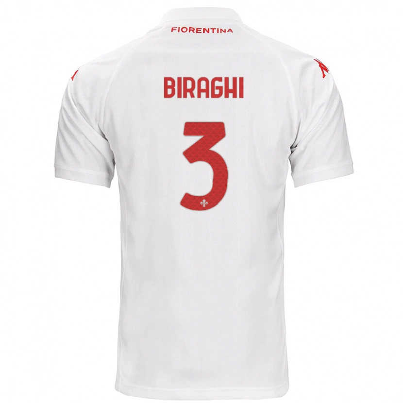 Danxen Børn Cristiano Biraghi #3 Hvid Udebane Spillertrøjer 2024/25 Trøje T-Shirt