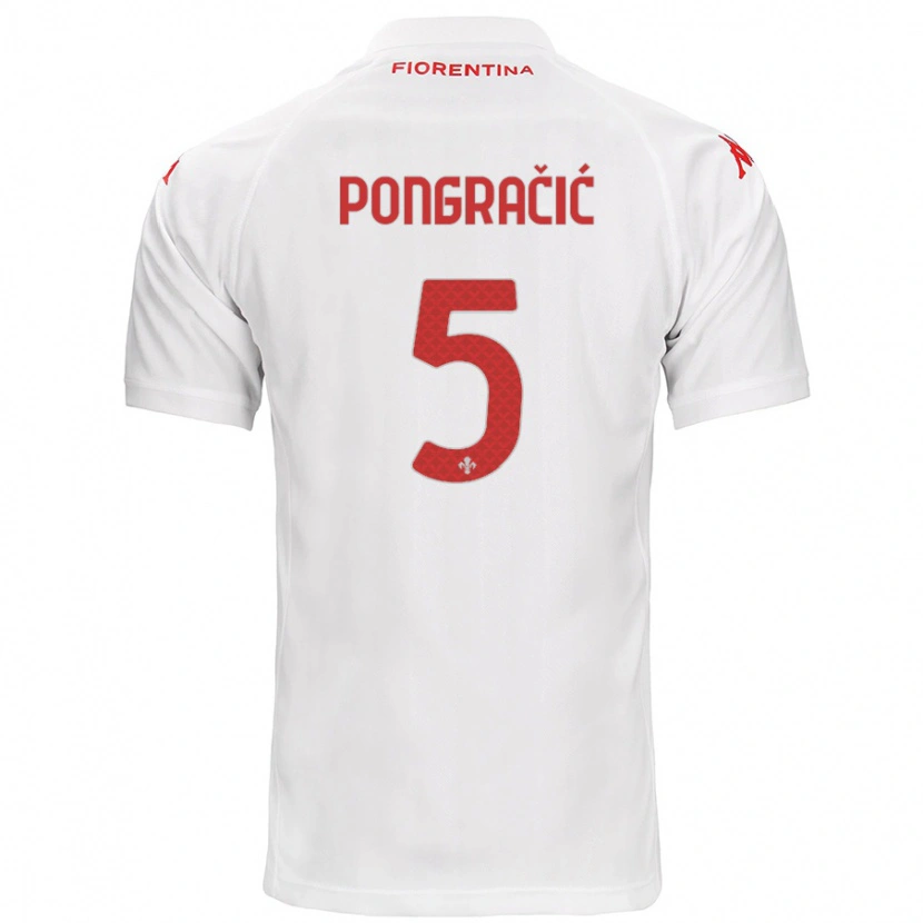 Danxen Børn Marin Pongračić #5 Hvid Udebane Spillertrøjer 2024/25 Trøje T-Shirt