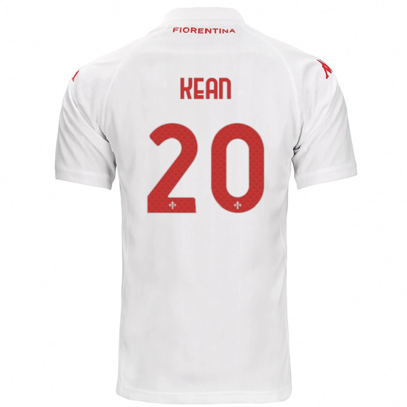 Danxen Børn Moise Kean #20 Hvid Udebane Spillertrøjer 2024/25 Trøje T-Shirt