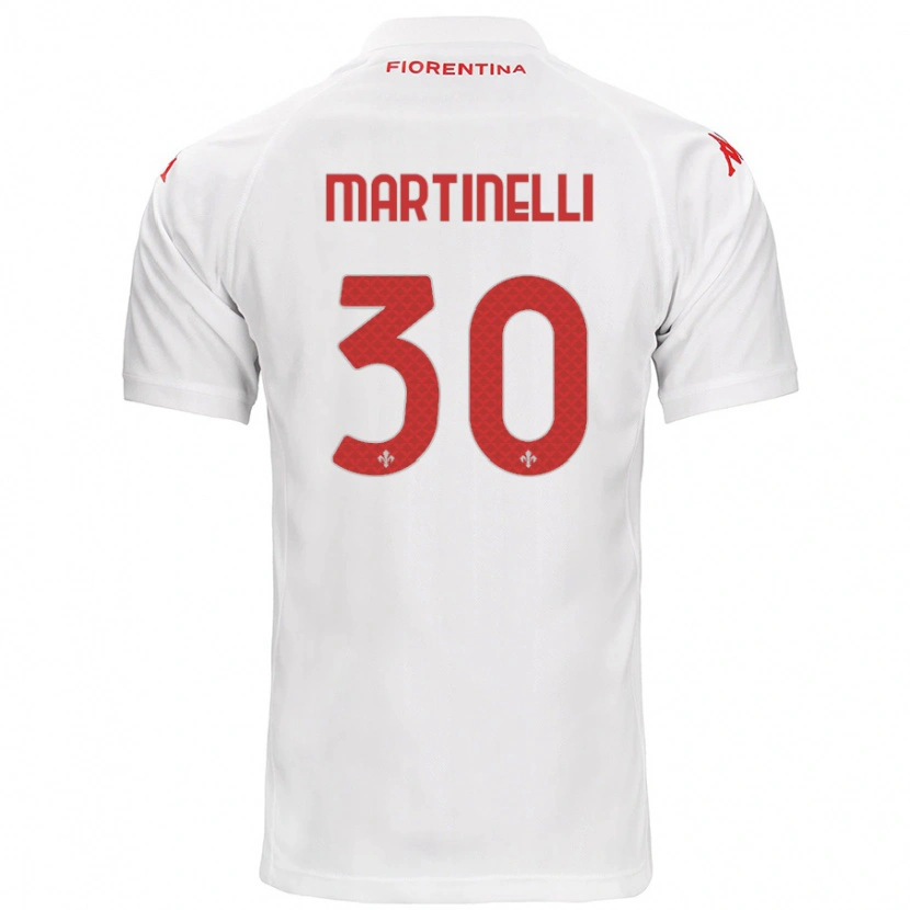 Danxen Børn Tommaso Martinelli #30 Hvid Udebane Spillertrøjer 2024/25 Trøje T-Shirt