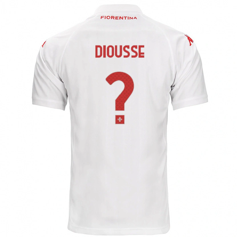 Danxen Børn Birahim Diousse #0 Hvid Udebane Spillertrøjer 2024/25 Trøje T-Shirt