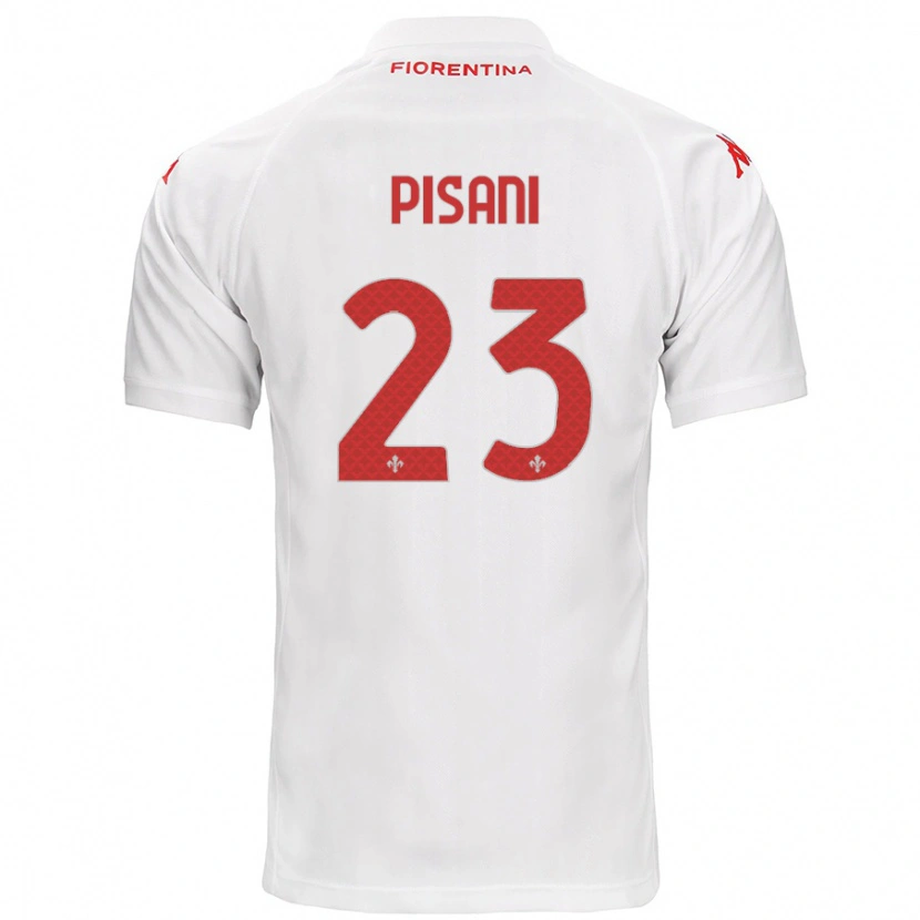 Danxen Børn Diego Pisani #23 Hvid Udebane Spillertrøjer 2024/25 Trøje T-Shirt