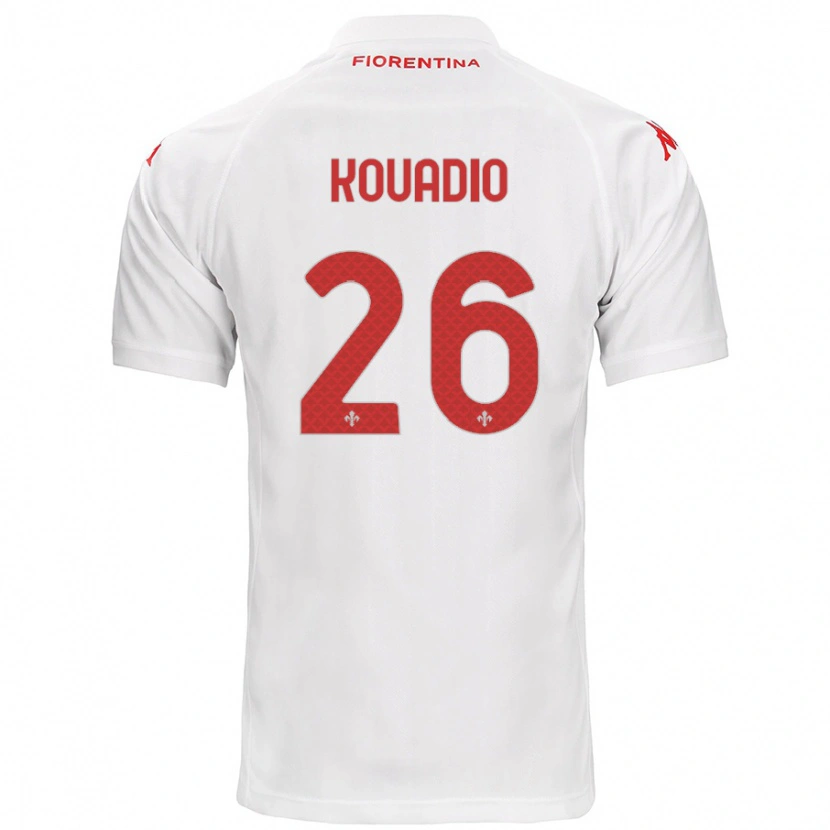Danxen Børn Eddy Kouadio #26 Hvid Udebane Spillertrøjer 2024/25 Trøje T-Shirt