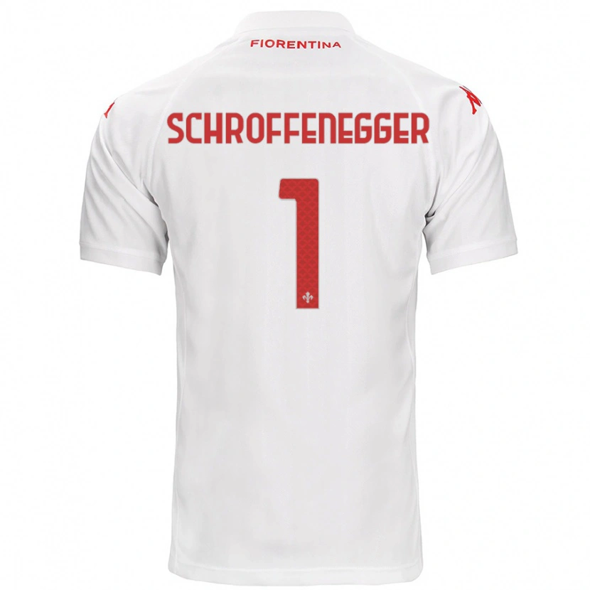 Danxen Børn Katja Schroffenegger #1 Hvid Udebane Spillertrøjer 2024/25 Trøje T-Shirt