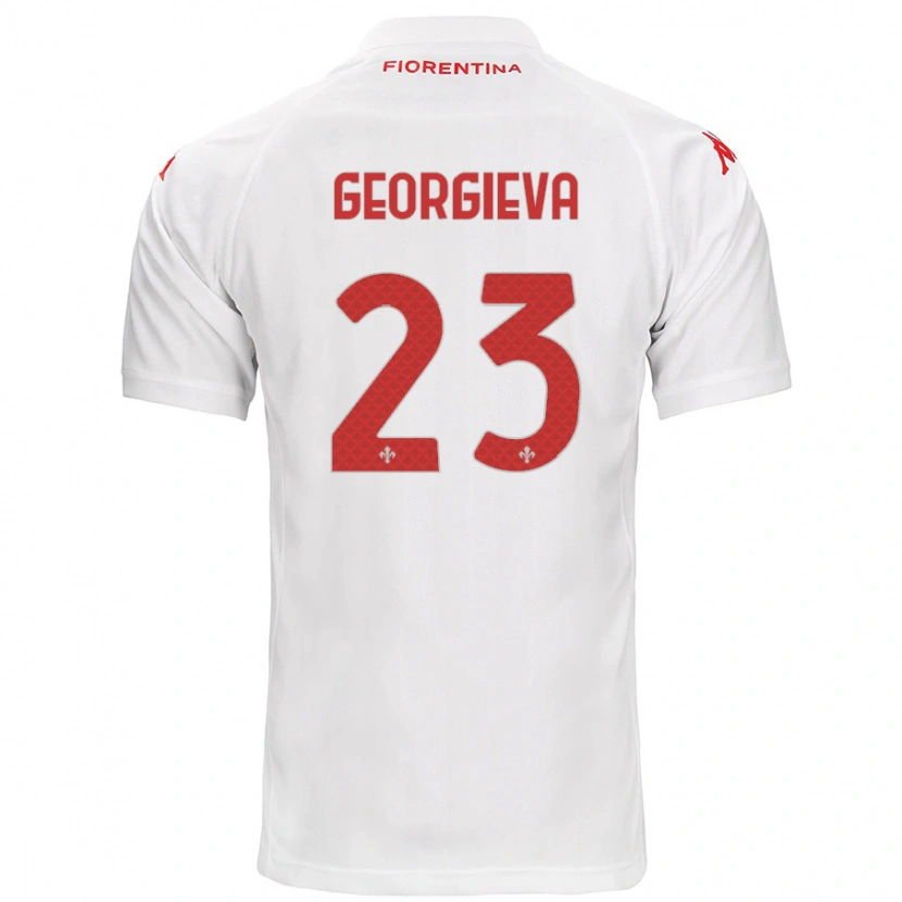 Danxen Børn Marina Georgieva #23 Hvid Udebane Spillertrøjer 2024/25 Trøje T-Shirt