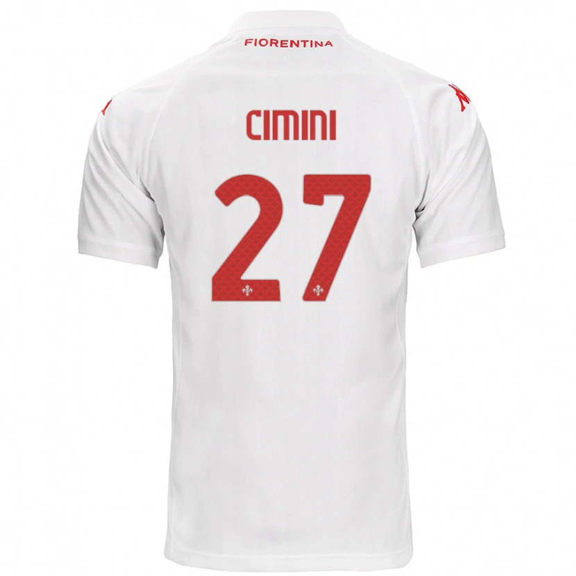 Danxen Børn Linda Tucceri Cimini #27 Hvid Udebane Spillertrøjer 2024/25 Trøje T-Shirt