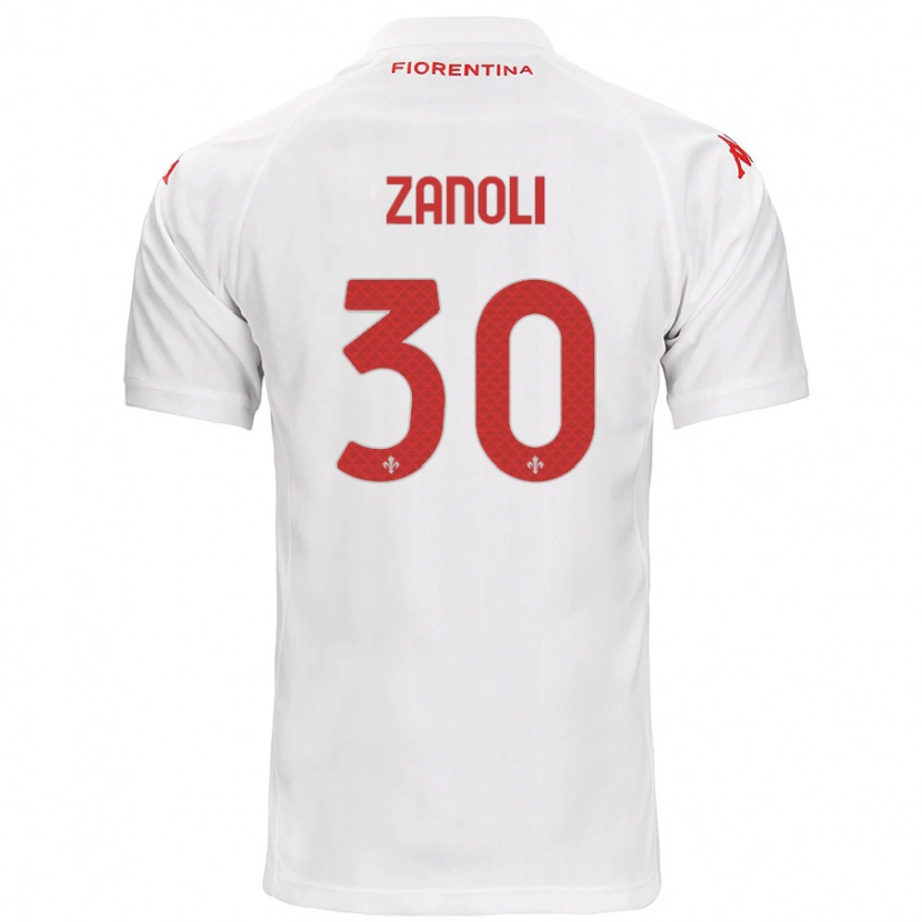 Danxen Børn Martina Zanoli #30 Hvid Udebane Spillertrøjer 2024/25 Trøje T-Shirt