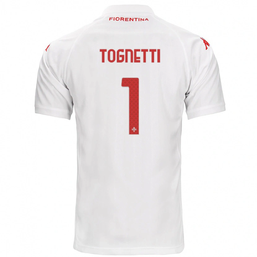 Danxen Børn Laerte Tognetti #1 Hvid Udebane Spillertrøjer 2024/25 Trøje T-Shirt