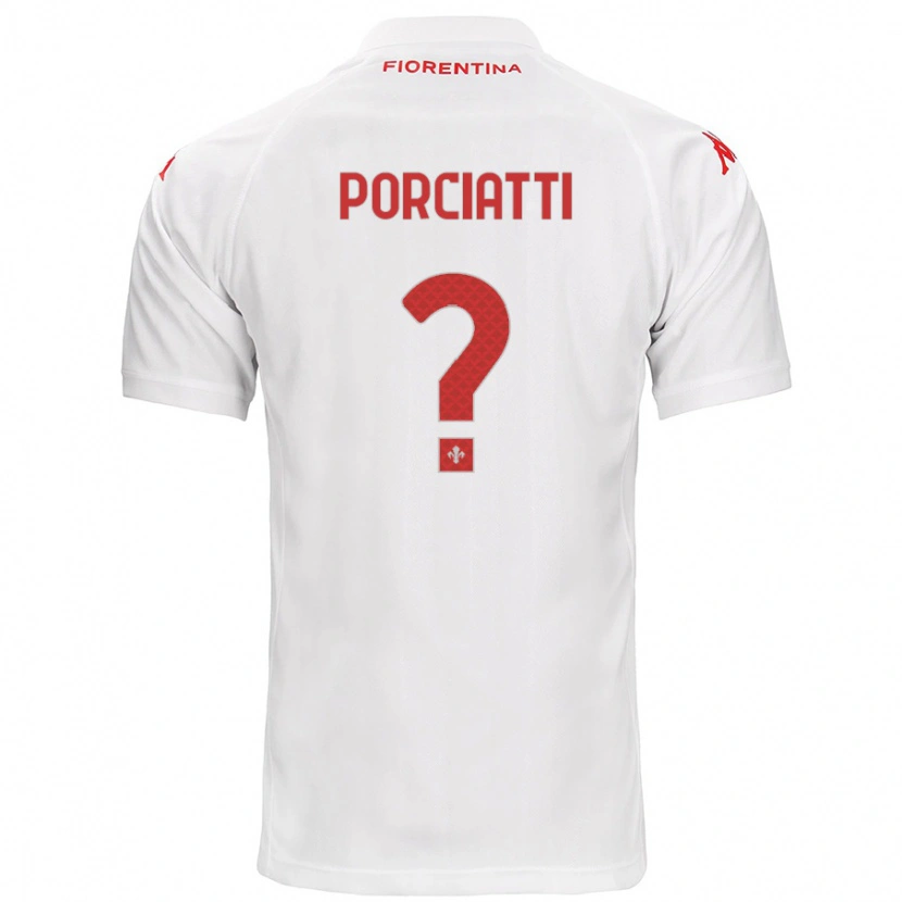 Danxen Børn Filippo Porciatti #0 Hvid Udebane Spillertrøjer 2024/25 Trøje T-Shirt