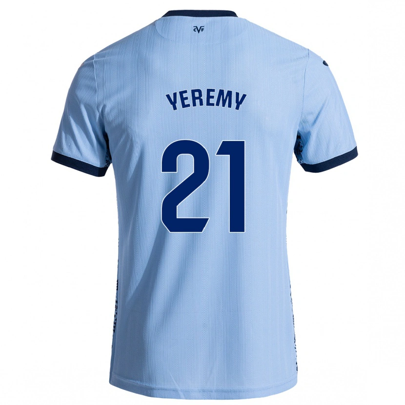 Danxen Børn Yéremy Pino #21 Himmelblå Udebane Spillertrøjer 2024/25 Trøje T-Shirt