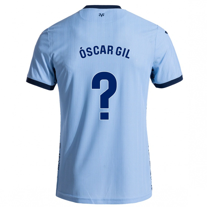 Danxen Børn Óscar Gil #0 Himmelblå Udebane Spillertrøjer 2024/25 Trøje T-Shirt