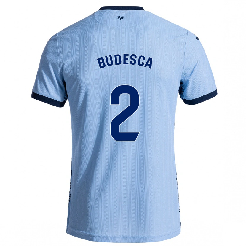 Danxen Børn Daniel Budesca #2 Himmelblå Udebane Spillertrøjer 2024/25 Trøje T-Shirt