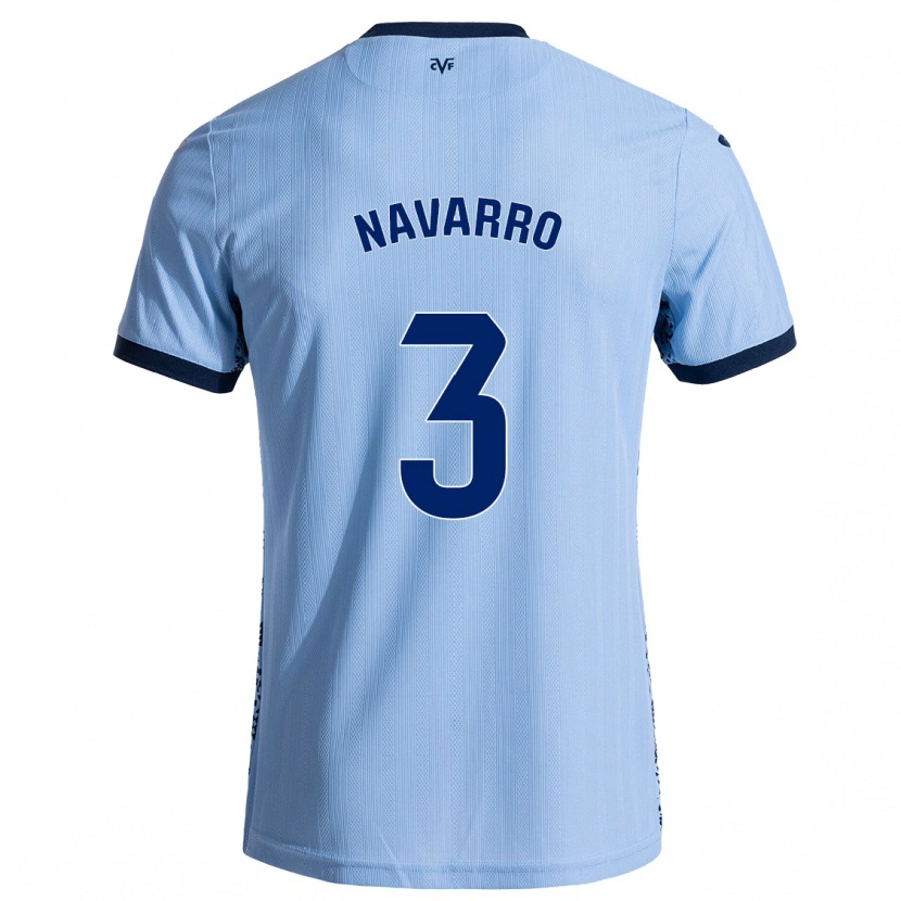 Danxen Børn Pablo Navarro #3 Himmelblå Udebane Spillertrøjer 2024/25 Trøje T-Shirt