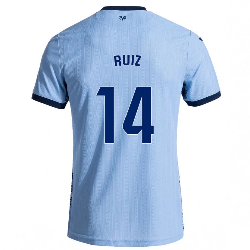 Danxen Børn Adri Ruiz #14 Himmelblå Udebane Spillertrøjer 2024/25 Trøje T-Shirt