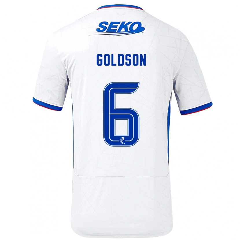 Danxen Børn Connor Goldson #6 Hvid Blå Udebane Spillertrøjer 2024/25 Trøje T-Shirt